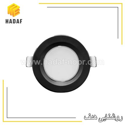 چراغ سقفی توکار قطر 5 آلتون بدنه مشکی مدل دنیز DE07